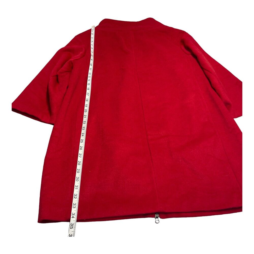 Jessica London Coat Women's 18W Red Polyester Mock Neck Full Zip - Picture 6 of 9